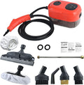 Handheld Pressurized Steam Cleaner 2500W Handheld High Temp Portable Cleaning Machine Natural Steam Cleaner Steamer for Cleaning Ready In 10s Multifunctional Steam Cleaning for Bed Car Kitchen(Red