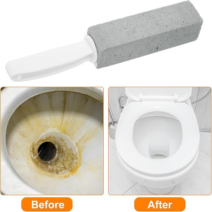HARFINGTON 9pcs Pumice Stone Toilet Bowl Cleaner with Handle for Hard Water Marks Cleaning on Toilets Grills Tiles Grout Sinks Bathtubs Pools WhiteGray