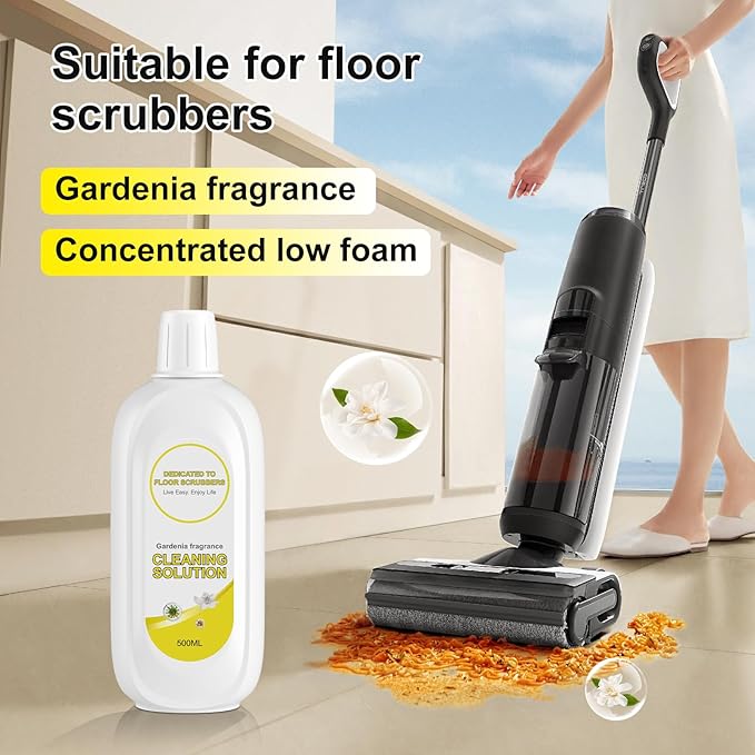 Floor Cleaning Solution Compatible With Tineco Deep Cleans for Multiple Hard Floors Suitable With All Robot Vacuums with Mopping and Cordless Wet/Dry Vacuum Mop (Gardenia 2 Bottle)