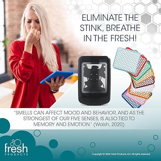 Fresh Products ourfresh 2 Air Freshener Replace Metered Aerosol with Dry Fragrance 30 Day Use Medium Sized Spaces Light Activated Battery Operated Batteries Included Cucumber Melon 8 pk