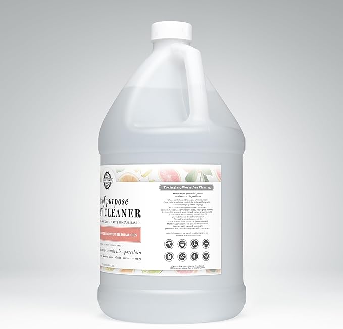 Rustic Strength Lots of Purpose Spray Cleaner Lemon Lime Orange &amp Grapefruit Multi-Surface pH Balanced Non-Toxic Biodegradable 1 Gallon Plastic