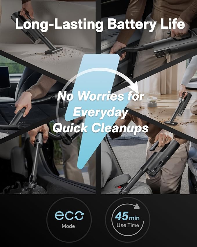 HOTO BlowVac™ Handheld Vacuum Cordless Car Vacuum Cleaner with 23000Pa High Power 3 Suction Modes Electric Compressed Air Duster Blower for Car Interior Desk Boat Home Outdoor