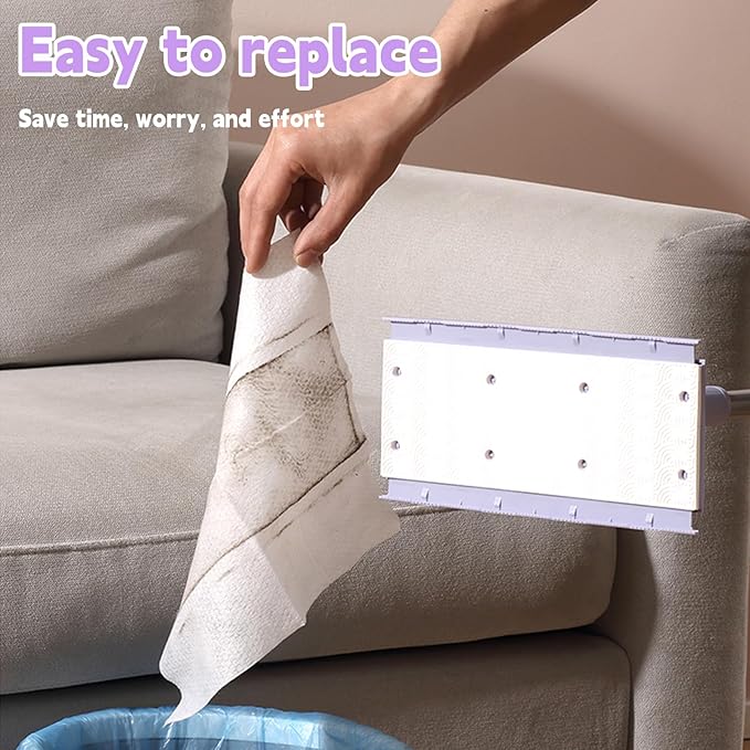 Snap Grip Mini MopZero Touch No Wash Lazy MopCompatible with Swiffer &amp Face Towels360 Degree Rotating Adjustable for Wet/Dry FloorsTileHardwoodCorners.(50 inches+Cloth *10).