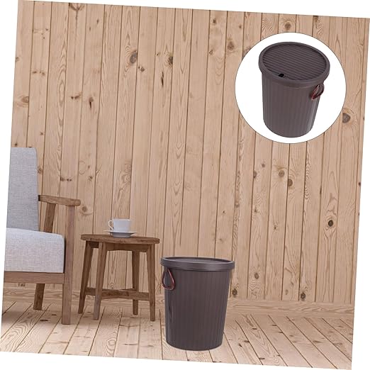 PRETYZOOM Tea Trash Can Office Garbage Can Trash Bin with Lid Compost Pail Small Waste Basket Countertop Compost Bin Waste Basket Bathroom Garbage Bathroom Trashcan with Lid Pp Coffee