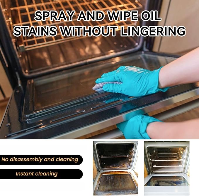 Oven &amp Grill Cleaner Spray - Oven and Grill Cleaner Heavy Duty Spray Kitchen Heavy Duty Oil Stain Remover Grill and Smoker Cleaner and Degreaser Multi-purpose Stubborn Stains Cleaner (2)