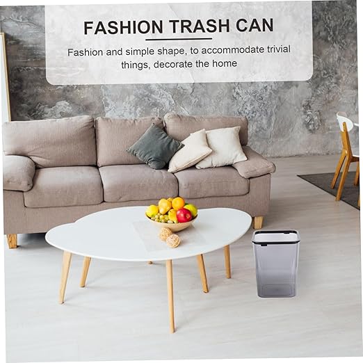 Square Trash Can 8 Gallon Waste Bin Plastic Wastebasket for Bedroom Bathroom and Office Use