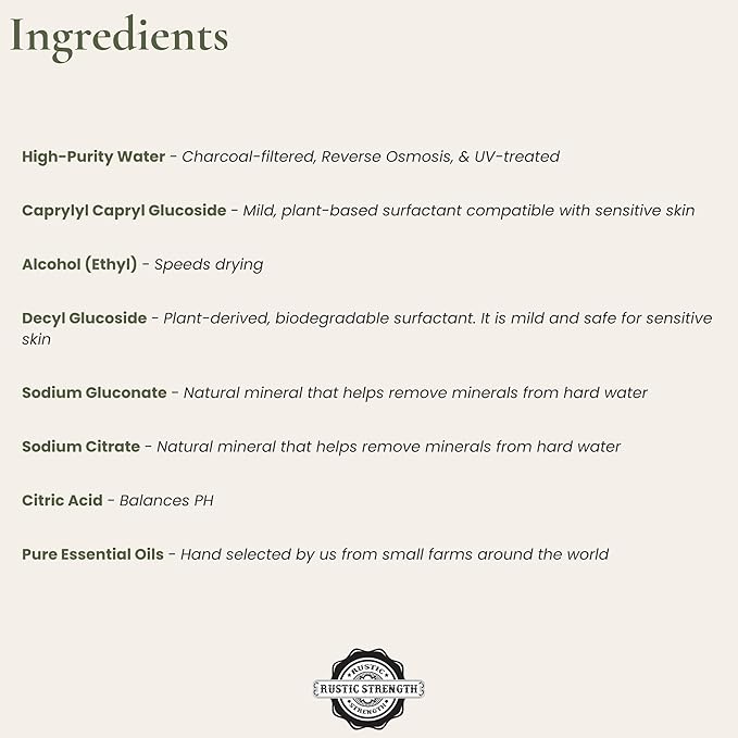 Rustic Strength Lots of Purpose Spray Cleaner Lemon Lime Orange &amp Grapefruit Multi-Surface pH Balanced Non-Toxic Biodegradable 1 Gallon Plastic