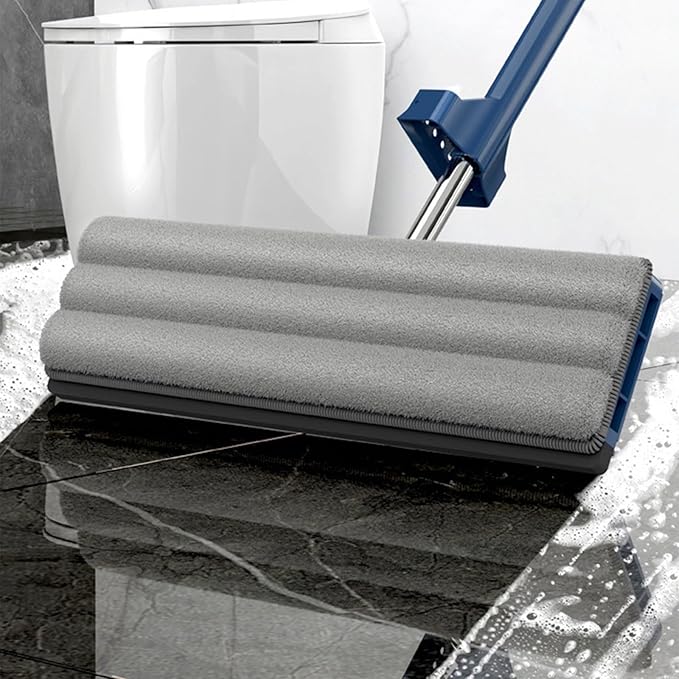 Large Flat Mop Set Rotation Floor Tool with 2/4/6 Microfibre Mop Pads Absorbent Storage Household Tool
