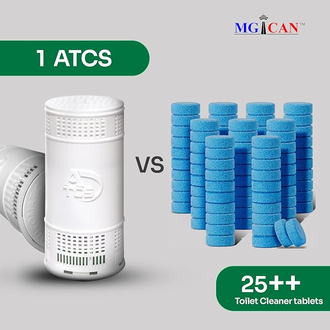 MGICAN Patented Automatic Toilet Cleaning System(ATCS) | Non-Toxic | Bleach Free &amp Long-Lasting | In Tank Toilet Bowl Cleaner | Cleans &amp Removes Stains in Every Flush| UL-Certified 3 Pack