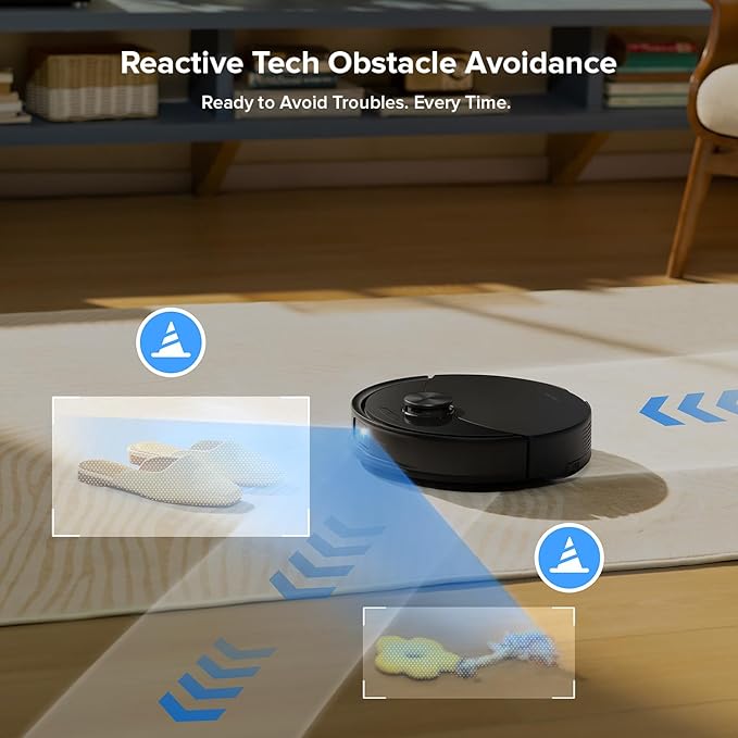 roborock Q10 S5+ Robot Vacuum and Mop 10000Pa Suction Upgraded from Q8 max+ 70 Days Self-Emptying Obstacle Avoidance Sonic Mopping Dual Anti-Tangle Design Auto Mop Lifting Black