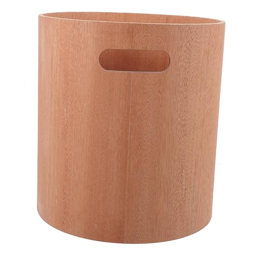 PRETYZOOM Wooden Trash Can Portable Garbage Bin for Home Office Japanese Minimalist Design Stylish Desk Wastebasket Removable Easy to Room Bedroom and More