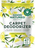 Good Natured Brand | Carpet Deodorizer &amp Freshener Powder | 47 oz Pet Odor Eliminator for Strong Odor &amp Pet Urine | Fresh Natural Lemon &amp Eucalyptus Scent | Safe for Homes with Pets