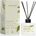 Soul &amp Scents Reed Diffuser Set – White Tea | 7.43 oz Refillable Scented Oil with 6 Fiber Sticks | Long-Lasting Home Fragrance &amp Air Freshener for Bedroom Bathroom Office | Gift &amp Décor