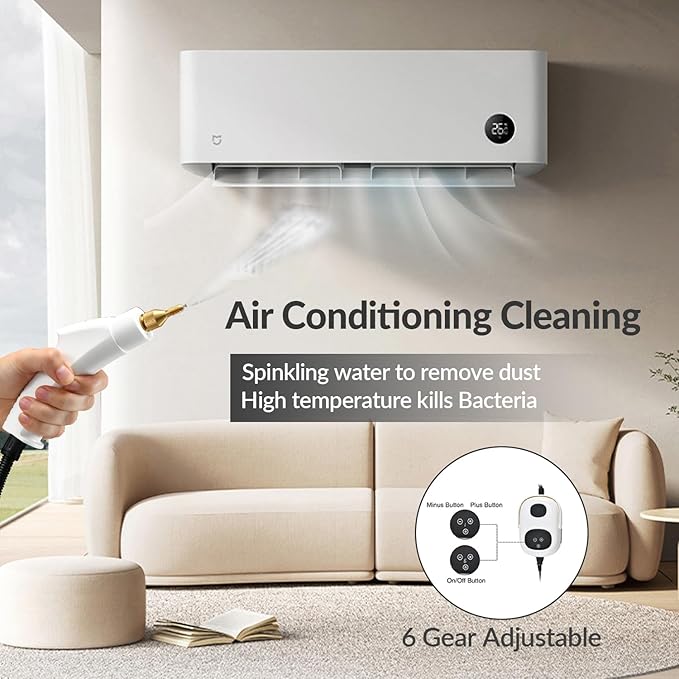 Handheld Steam Cleaner Steam Shot Cleaner 2500W High Heat Steamer for Bed Bugs High Temperature Steamer for Car Detailing Grout Steam Cleaner for Couch Windows Kitchen Bathroom Home