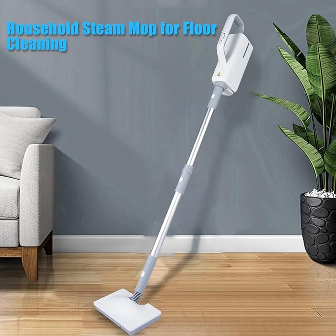 Household Steam Mop for Floor Cleaning Detachable Handheld Cleaner Floor Steamer 370ml Water Tank 2-Level Steam with 3 Cleaning Brush Window Cleaner Clothes Ironing Head Steam Cleaner for Hardw