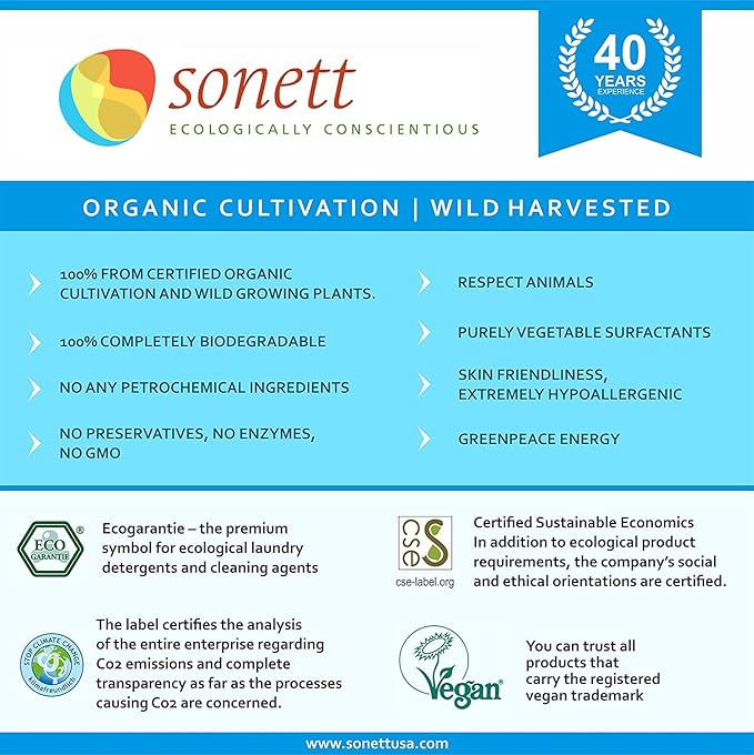 Sonett Organic Biodegradable Scouring Liquid 17 fl.oz Certified Organically Grown (Pack of 6)