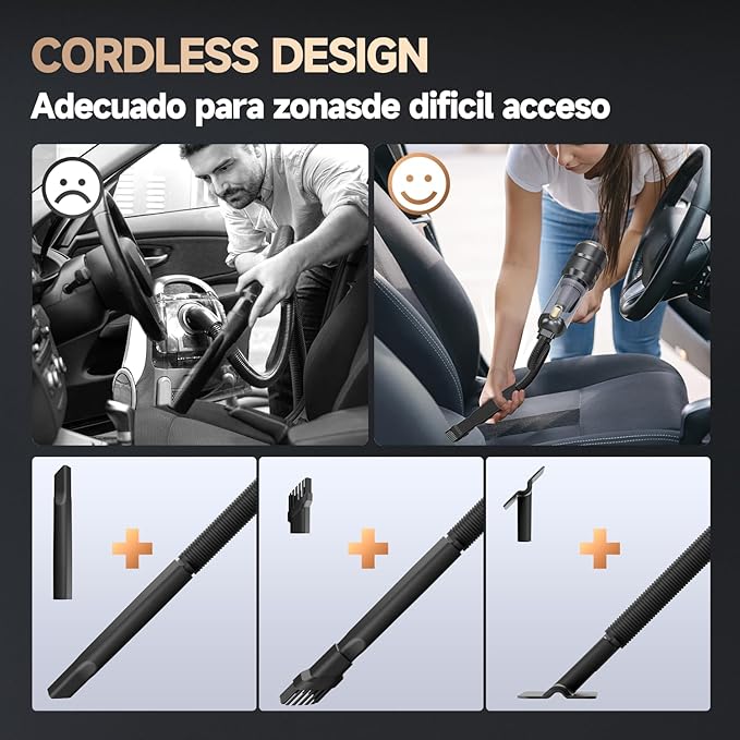 Car Vacuum Portable Cordless Foldable Handheld Vacuum with Brushless Motor 22000PA High Power Mini Hand Vacuum Cleaner &amp Air Blower &amp Duster &amp Pump for Home Pet Office