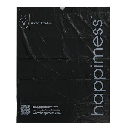 happimess HPM3000V-BLACK 100-Count 30 Gallon Drawstring Unscented Trash Can Liner for Business Home Kitchen Commercial and Industrial Black (4-Rolls of 25 Liners)