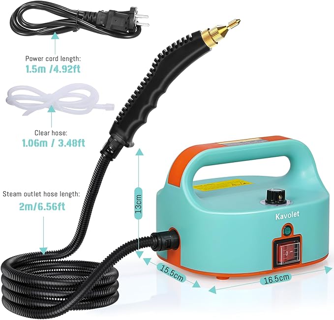 Steam Cleaner 1500W High Temperature High Pressure Mobile Cleaning Machine Steam Cleaner 50-400ml/min Multi Purpose 3.5Bar Handheld Pressurized Steam Cleaner