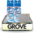 GROVE Power Foam Bathroom Cleaner Spray 24 oz Bundle with Microfiber Cloth - Powerful Foaming Bathroom Cleaner for Soap Scum and Limescale Removal - Leaves Surfaces Sparkling Clean - (3 Items)
