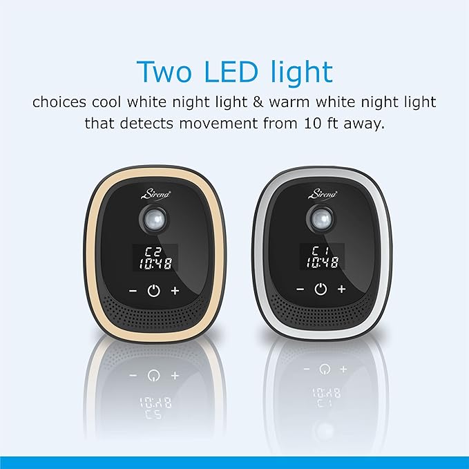 Sirena Air Ionizers for Home Negative Ion Filtration System Quiet Air Freshener for Bedroom Kitchen Removes Odors Smoke Dust Pets Mini Ionic Air Purifier w/built in Clock and Night Light (1)