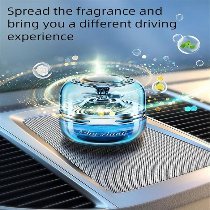 1 Air Freshener Solar Car Perfume Seat Light Energy Sensing Rotating Perfume Essential Oil Perfume Car accessories Bring You Comfortable Driving Usually Lasting About 3 months (Black Gardenia)
