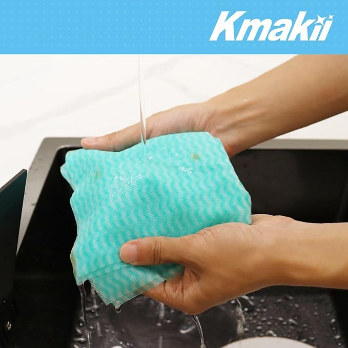 KMAKII Handi Wipe Reusable Cloths - Multi-Purpose Disposable Dish Cloths and Towels Ultra Absorbent Fast-Dry Durable Cleaning Wipes for Kitchen and Home 4colors 11.8 x 21 inches Pack of 80