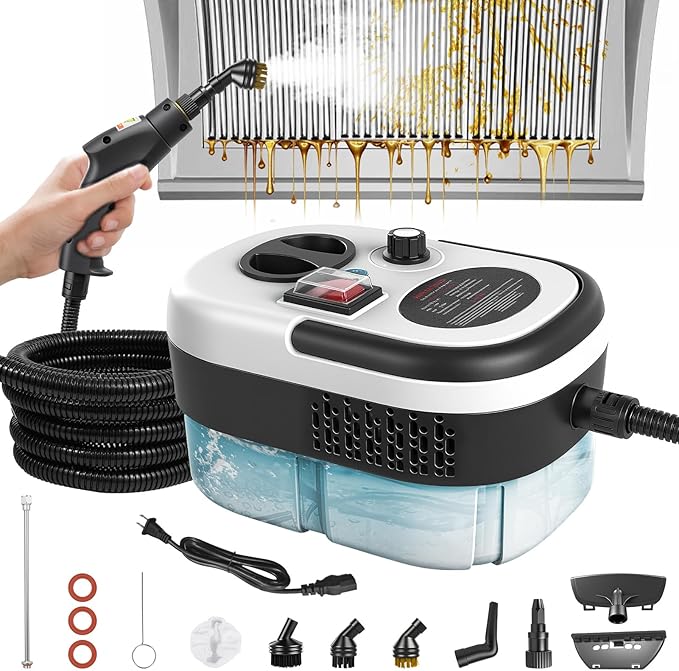 Steam Cleaner for Home &amp Car 15s Fast Heat Handheld Steamer for Cleaning 1.2L Tank 13pcs Accessories 6-gears Adjustable Portable Steam Cleaning Machine for Floors/Couches/Tiles/Grout/Dirt/Grea
