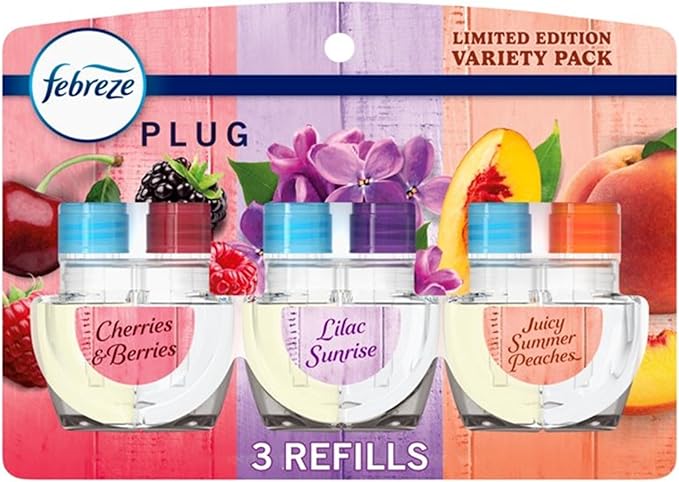 Febreeze Holiday Mix Luxe Variety Pack Limited Edition Plug in Fall &amp Winter Scented (3) of 0.87 fl oz Refills (Spring Scent Mix)