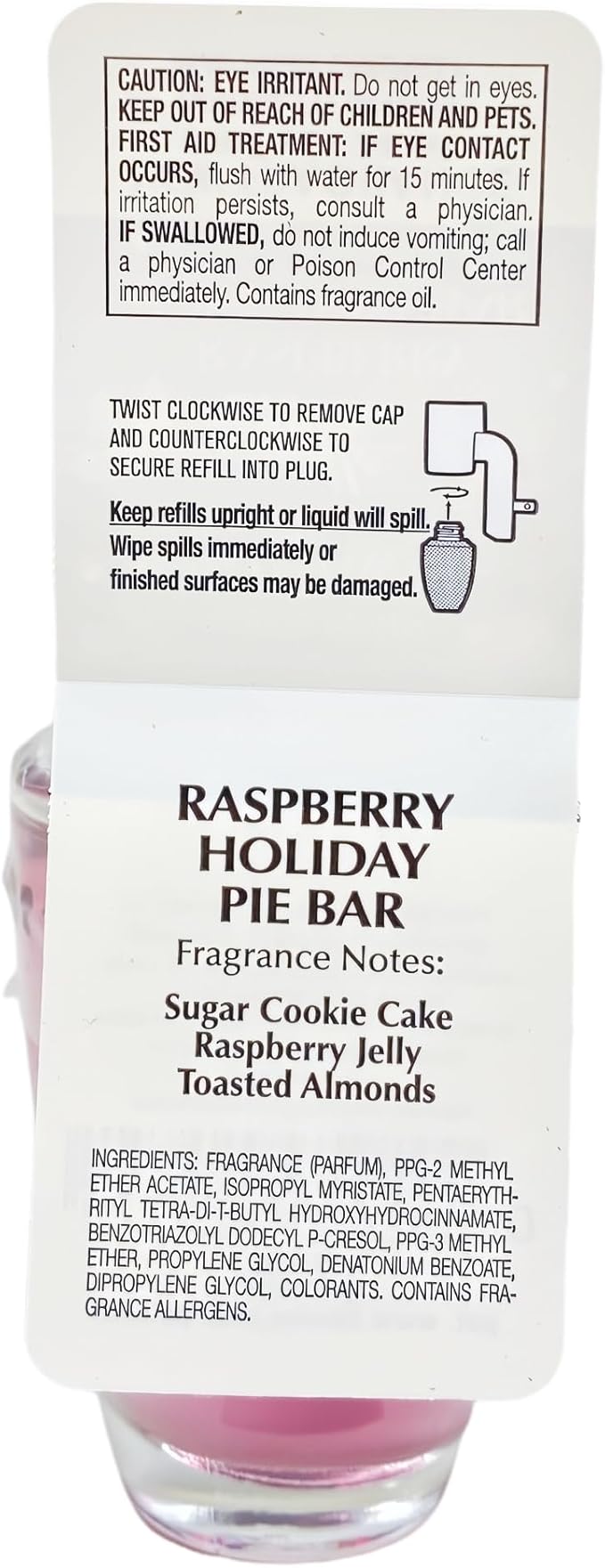 Bath &amp Body Works Raspberry Holiday Pie Bar 4 Wallflowers Home Fragrance Refill Bulbs with Natural Oats Soap Sample