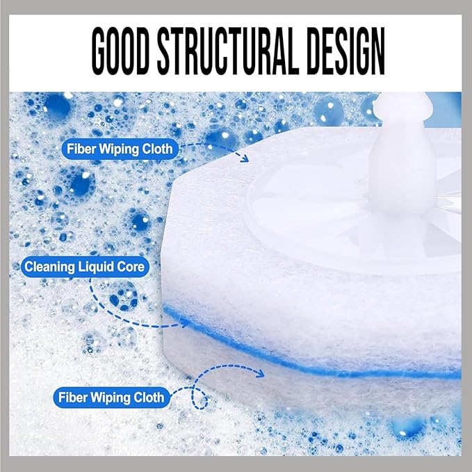 Disposable Toilet Wand Refills Compatible with Most Bowl Brush Wands Deep Cleaning Scrubber Pads for Stain Removal (100 WHITE)