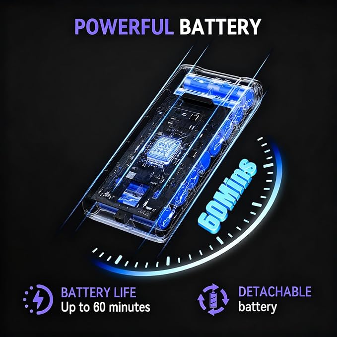 Cordless Vacuum Cleaner 600W 55KPA 60Mins Vacuum Cleaners for HomeAnti-tangle Wireless VacummRechargeable Vacuum With Green LightPowerful Stick Vacuum for Carpet/Hardwood FloorsPet HairPurple