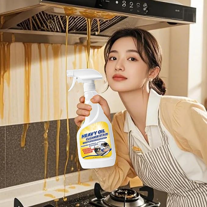 Heavy Oil Cleaner Stain 500ml Clean Kitchens Up Kitchen Oil Stains Degreaser Cleaner Heavy Duty All Purpose Grease Cleaning For Household Oven Stove Cookware Range Hood Cabinets (2pcs)