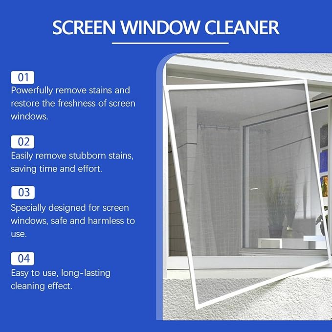 Screen Window Cleaner Heavy-Duty Dirt Remover For Security Mesh &amp Glass No-Dismantle Household Cleaning Solution(2PCS)
