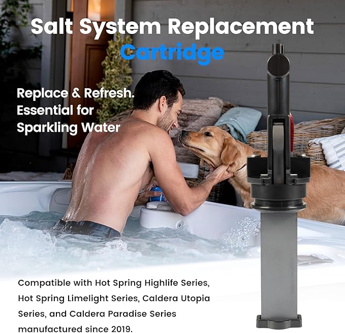 Salt System Cartridge 3-Pack (Fits 2019+ Hot Spring Highlife &amp Limelight Caldera Utopia &amp Paradise) (Easy Spa Maintenance Keeps Water Fresh &amp Clear)