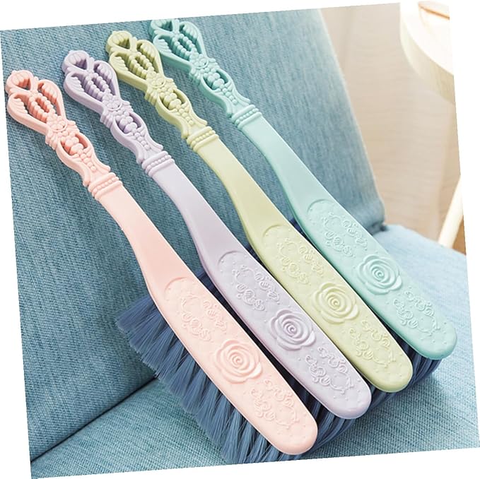 CHILDWEET 6pcs Thick Hollow-Handle Cleaning Brushes for Sofa and Bed Dusting Household Dust Removal Tool Set in Blue Green and Pink for Furniture and Home Cleaning