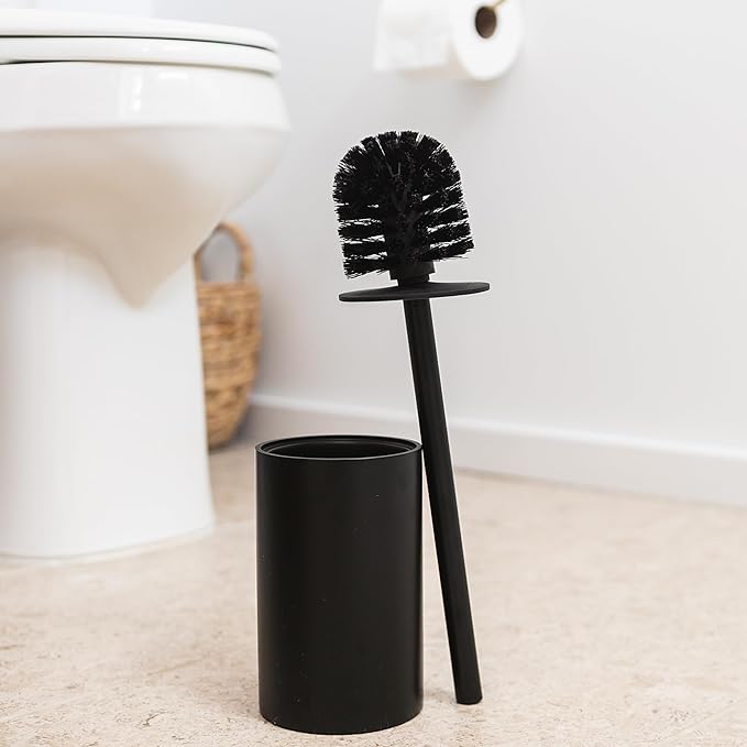 Matte Black Toilet Bowl Brush for Bathroom with Holder - Bathroom Cleaner Scrubber with Sleek Design Sturdy and Durable Bristles