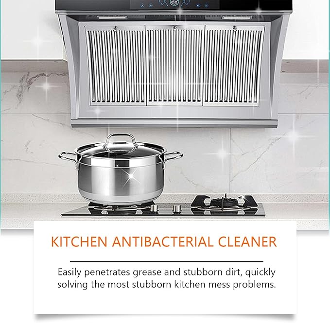 Kitchen Spray Cleaner Removes Grease &amp Stubborn Grime For Stoves &amp Range Hoods Easy To Use(2PCS)
