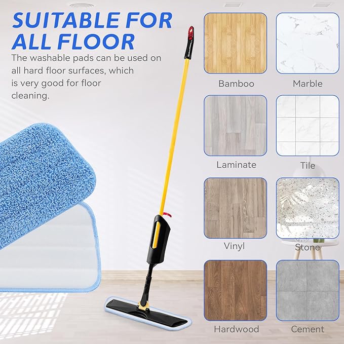 Replacement Microfiber Pad Fit for Rubbermaid Commercial 18 Inch and 17 Inch Mop - 10 Pack Wet &amp Dry Commercial Cleaning Reusable Refills Fit for Any Microfiber Flat Mop 18 17 - Trapezium