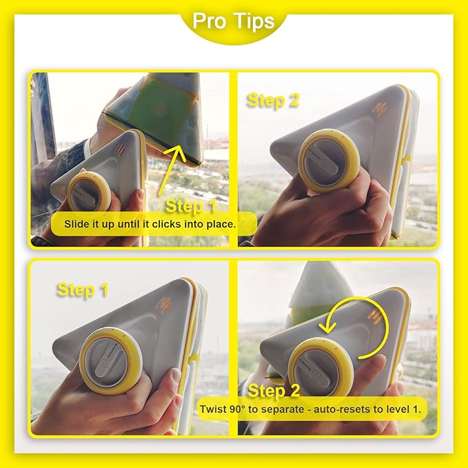 Double-Sided Magnetic Window Cleaner | Adjustable Glass Wiper &amp Brush Tool with Upgraded Squeegee &amp Microfiber Towel for High-Rise Double/Single Glazed Windows Fits 0.2″-1.1″ Thickness