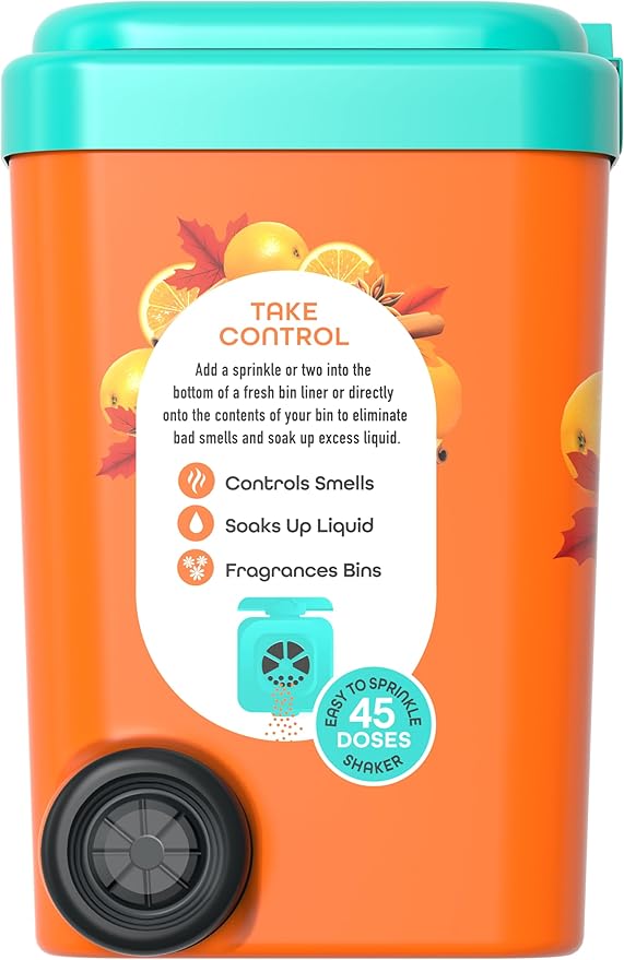 Bin Buddy Spiced Orange Pack of 2 - Leaves Your Bin Fresh and Smelling Great – Suitable for Indoor Kitchen Bathroom Compost Food Waste and Outdoor Wheelie Bins