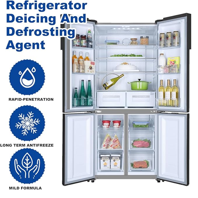 Defrosting Spray for Fridge Freezer Fridge Freezer Defrosting Spray Powerful Refrigerator Defrost Spray Refrigerator Defrosting Spray Fast Frost Removal &amp Streak-Free Shine (5Pcs-120ml)