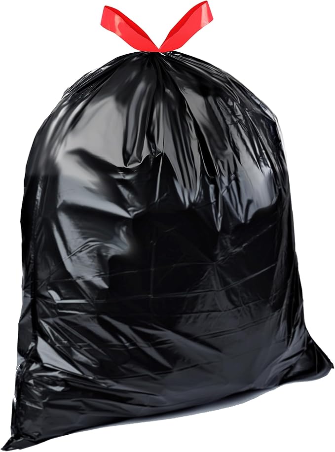 Amazon Basics 39 Gallon Lawn &amp Leaf Heavy Duty Drawstring Trash Bags20% Post Consumer RecycledBlack(Pack of 160)