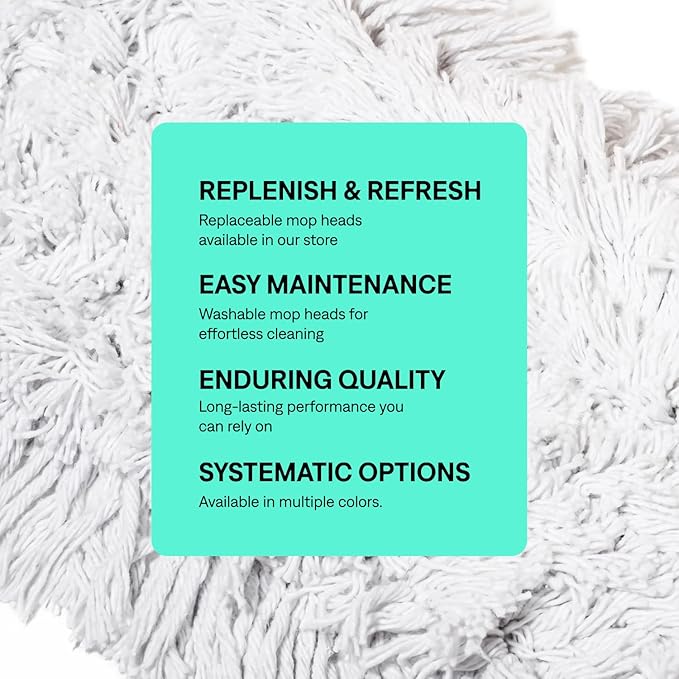 Commercial Dust Mop – 48 Inch Floor Sweeper for Hardwood Reusable Cotton Mop Head Extendable Handle Dry Mop for Floor Cleaning &amp Janitorial Supplies