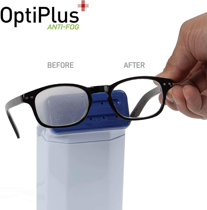 OptiPlus Anti Fog Lens Wipes l Pre-Moistened l Cleaning Wipes for Glasses Laptops Screens Smart Phones Optical Lens Goggles and Watch Screen l Quick-Dry &amp Scratch-Free l Two Pack of 100 Pack