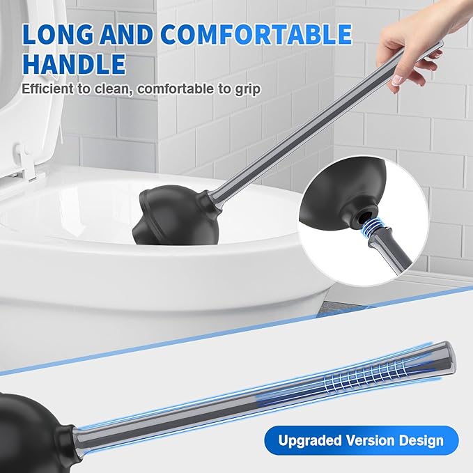Toilet Plunger and Brush2 Pack Bowl Brush and Heavy Duty Toilet Plunger Set with Ventilated Holder 2-in-1 Toilet Brush and Plunger Combo for 5.3-inch Toilet DrainBathroom Cleaning