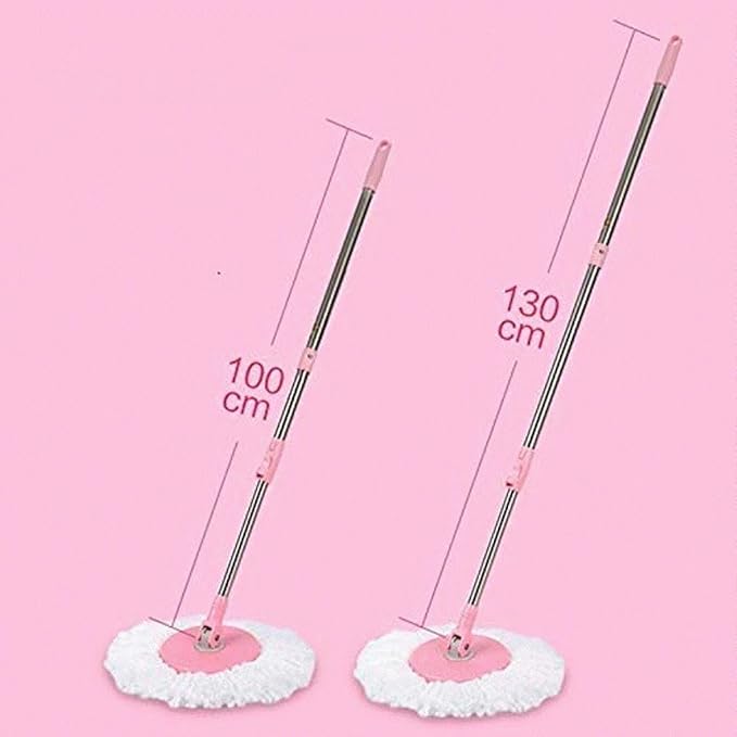 Mop-Microfiber Spin 2 Heads Rotating 360° Easy Floor Mop Washable Plastic Handle Great Wet or Dry Machine