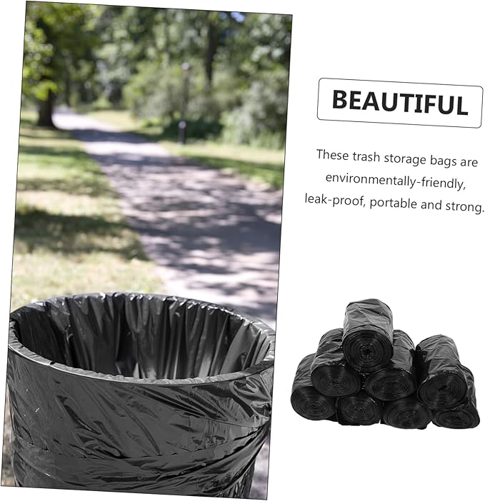 200 Pcs Thick Disposable Portable Trash Bags Strong Garbage Bags for Bathroom Travel and Outdoor Use Heavy-Duty Drawstring Closure