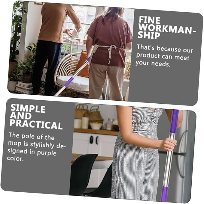 ABOOFAN Telescopic Stainless Steel Mop Detachable Handle Thickened Design for Efficient Floor Cleaning Suitable for Home and Commercial Use