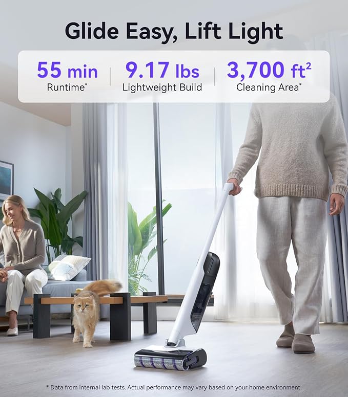 NARWAL S30 Wet Dry Vacuum Cleaner with 20000Pa Suction 176°F Self-Cleaning Heated Drying Disposable Waste Bag Tangle-Free Cordless Vacuum Mop for Hard Floors &amp Edge Cleaning Easy to Use